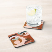 Geo Face Upclose Getränkeuntersetzer (Rechte Seite)