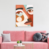 Geo Face Upclose Leinwanddruck (Insitu (Wohnzimmer))