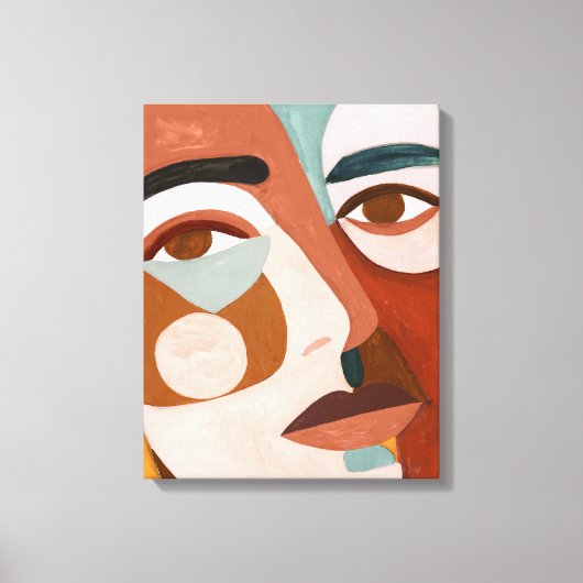 Geo Face Upclose Leinwanddruck (Vorderseite)