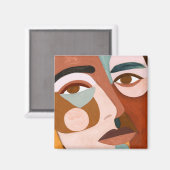 Geo Face Upclose Magnet (Vorderseite/Rückseite)