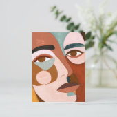 Geo Face Upclose Postkarte (Stehend Vorderseite)