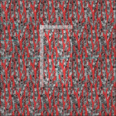 Geo Federn rot Stoff (Kachel)
