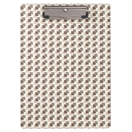Geo Focus Taupe Cream Klemmbrett (Vorderseite)