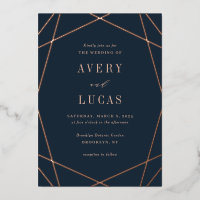 Geo Frame Foil bearbeitbare Farbe Einladung Hochze