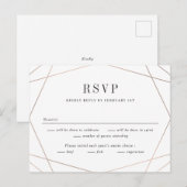 Geo Frame Wedding RSVP Antwortkarte Postkarte (Vorne/Hinten)