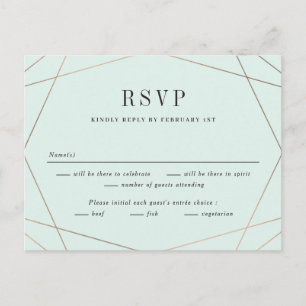 Geo Frame Wedding RSVP Antwortkarte Postkarte