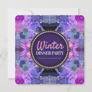 Geo Frills Lila Rosa Geburtstags-Party-Shower-Feie Einladung
