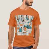 Geo Fusion: Moderner grafischer Print-T - Shirt (Vorderseite)