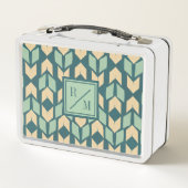 Geo geometrischer aquamariner Pfeil des Metall Brotdose (Rückseite)