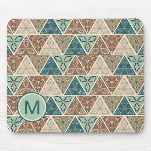 Geo geometrisches Muster des Monogramm-| des Mousepad (Vorne)