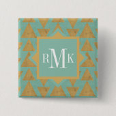 Geo Gold des Monogramm-| des Schritt-| im Freien Button (Vorderseite)