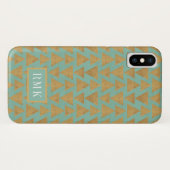 Geo Gold des Monogramm-| des Schritt-| im Freien Case-Mate iPhone Hülle (Rückseite (Horizontal))