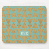 Geo Gold des Monogramm-| des Schritt-| im Freien Mousepad (Vorne)