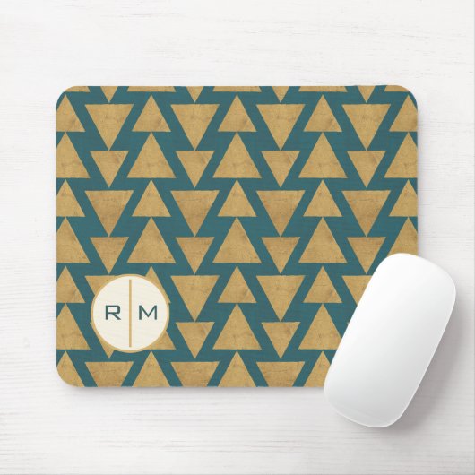 Geo Gold des Monogramm-| des Schritt-| im Freien Mousepad (Mit Mouse)