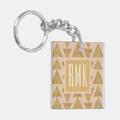 Geo Gold des Monogramm-| des Schritt-| im Freien Schlüsselanhänger (Vorderseite links)