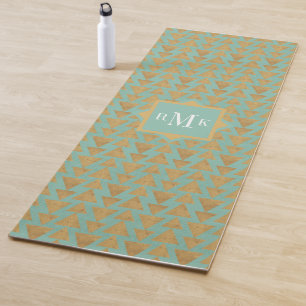 Geo Gold des Monogramm- des Schritt- im Freien Yogamatte