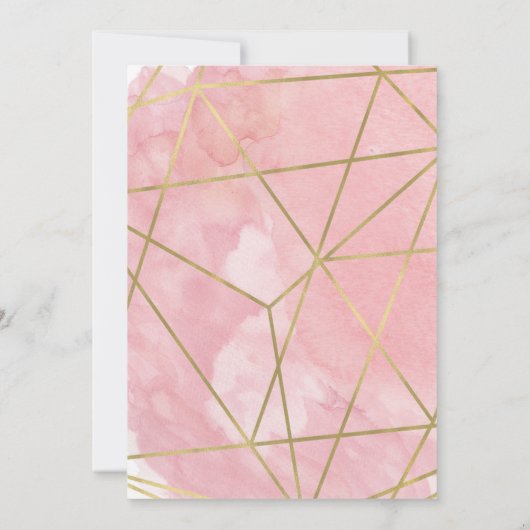 Geo Gold Foil Hochzeit Einladung Wasserfarbe (Rückseite)