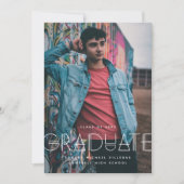 Geo Grad Modern Typography Graduation Announcement Save The Date (Vorderseite)