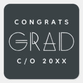 Geo Grad Modern Typography Graduation Sticker (Vorderseite)