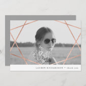 Geo Graduate | Imitate Kupfer mit Foto Danke Einladung (Vorne/Hinten)