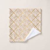 GEO GRID BLOCK GOLD BRONZE BATHROOM TOWEL SET (Waschlappen)