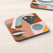 Geo Half Face Getränkeuntersetzer (Linke Seite)