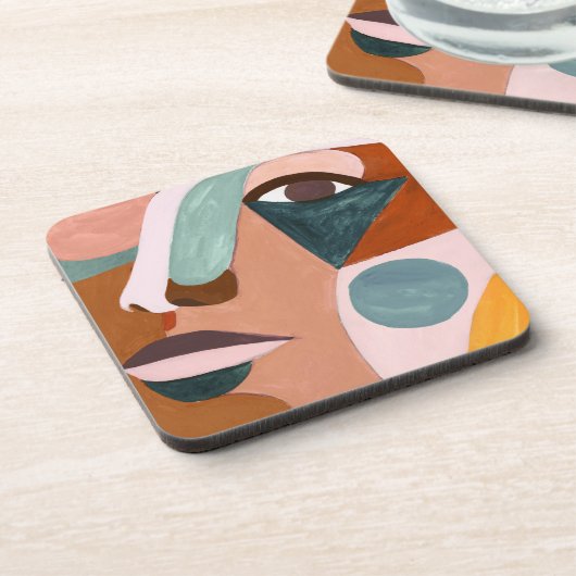 Geo Half Face Getränkeuntersetzer (Linke Seite)