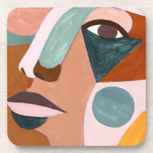 Geo Half Face Getränkeuntersetzer