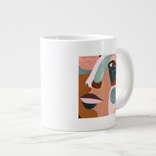 Geo Half Face Jumbo-Tasse (Vorderseite Rechts)