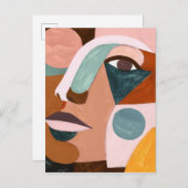 Geo Half Face Postkarte (Vorne/Hinten)