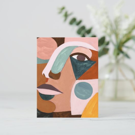 Geo Half Face Postkarte (Stehend Vorderseite)