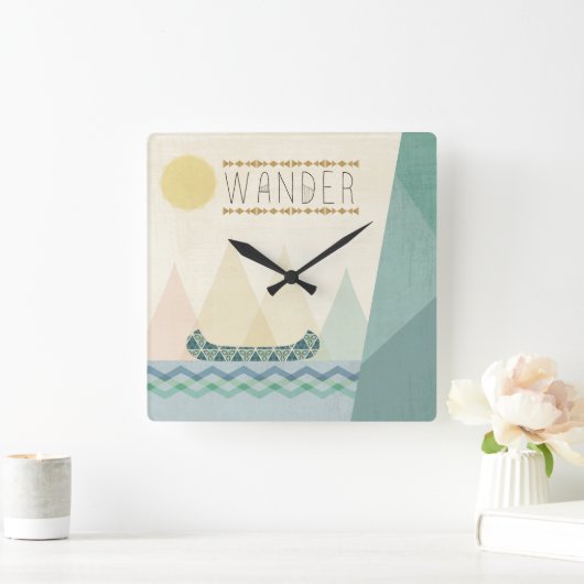 Geo im Freieniii | wandern Quadratische Wanduhr (Zuhause)