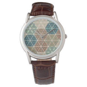Geo im Freienxi blaues u. grünes Stammes- Muste Armbanduhr