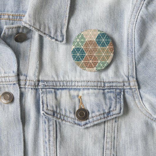 Geo im Freienxi | blaues u. grünes Stammes- Muster Button (Beispiel)