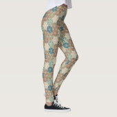 Geo im Freienxi | blaues u. grünes Stammes- Muster Leggings (Rechts)