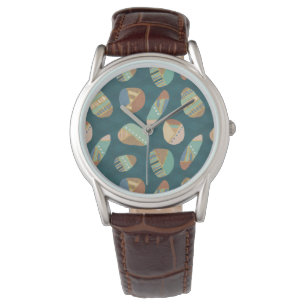 Geo im Freienxii blaues u. grünes geometrisches Armbanduhr