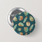 Geo im Freienxii | blaues u. grünes geometrisches Button (Vorne & Hinten)