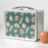 Geo im Freienxii | blaues u. grünes geometrisches Metall Brotdose (Beispiel)