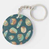 Geo im Freienxii | blaues u. grünes geometrisches Schlüsselanhänger (Rückseite)