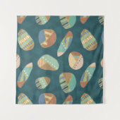 Geo im Freienxii | blaues u. grünes geometrisches Wandteppich (Vorderseite (Horizontal))