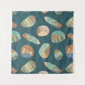 Geo im Freienxii | blaues u. grünes geometrisches Wandteppich (Vorderseite)