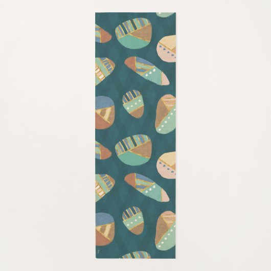 Geo im Freienxii | blaues u. grünes geometrisches Yogamatte (Vorderseite)