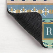 Geo indisches Muster des Monogramm-| des Schritt-| Mousepad (Ecke)