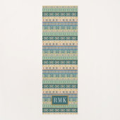 Geo indisches Muster des Monogramm-| des Schritt-| Yogamatte (Vorderseite)