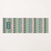 Geo indisches Muster des Monogramm-| des Schritt-| Yogamatte (Vorderseite (Horizontal))