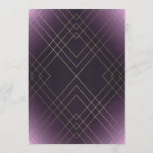 Geo Lila Gold Gatsby Calligrafy Wedding Einladung (Rückseite)