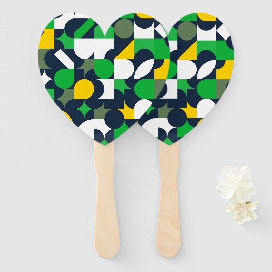 Geo Minimal Art Fächer (Vorne und Hinten)