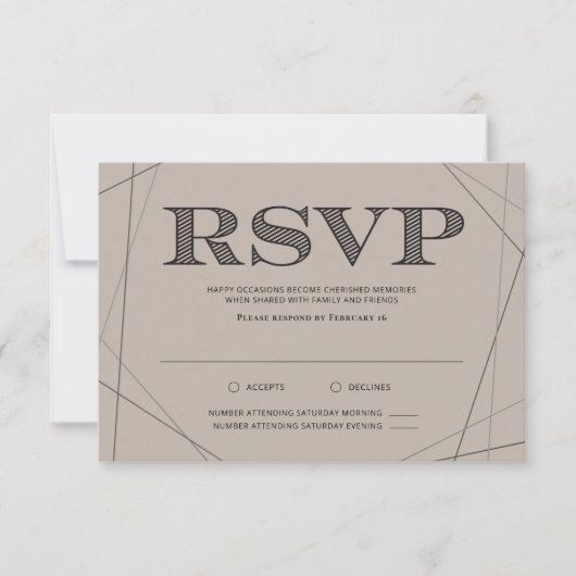 Geo Modern Bar / Bat Mitzvah RSVP Card Karte (Vorderseite)