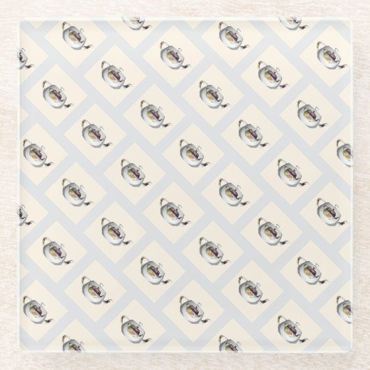 Geo Pattern Double Teapot Glasuntersetzer (Vorderseite)