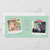 Geo Pink Criss Cross Color Block Foto Abschluss Dankeskarte (Rückseite)